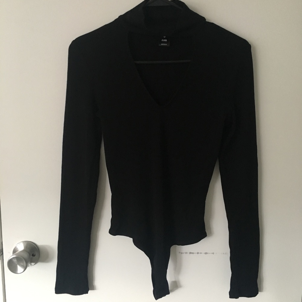 AQUA Choker Neck Bodysuit